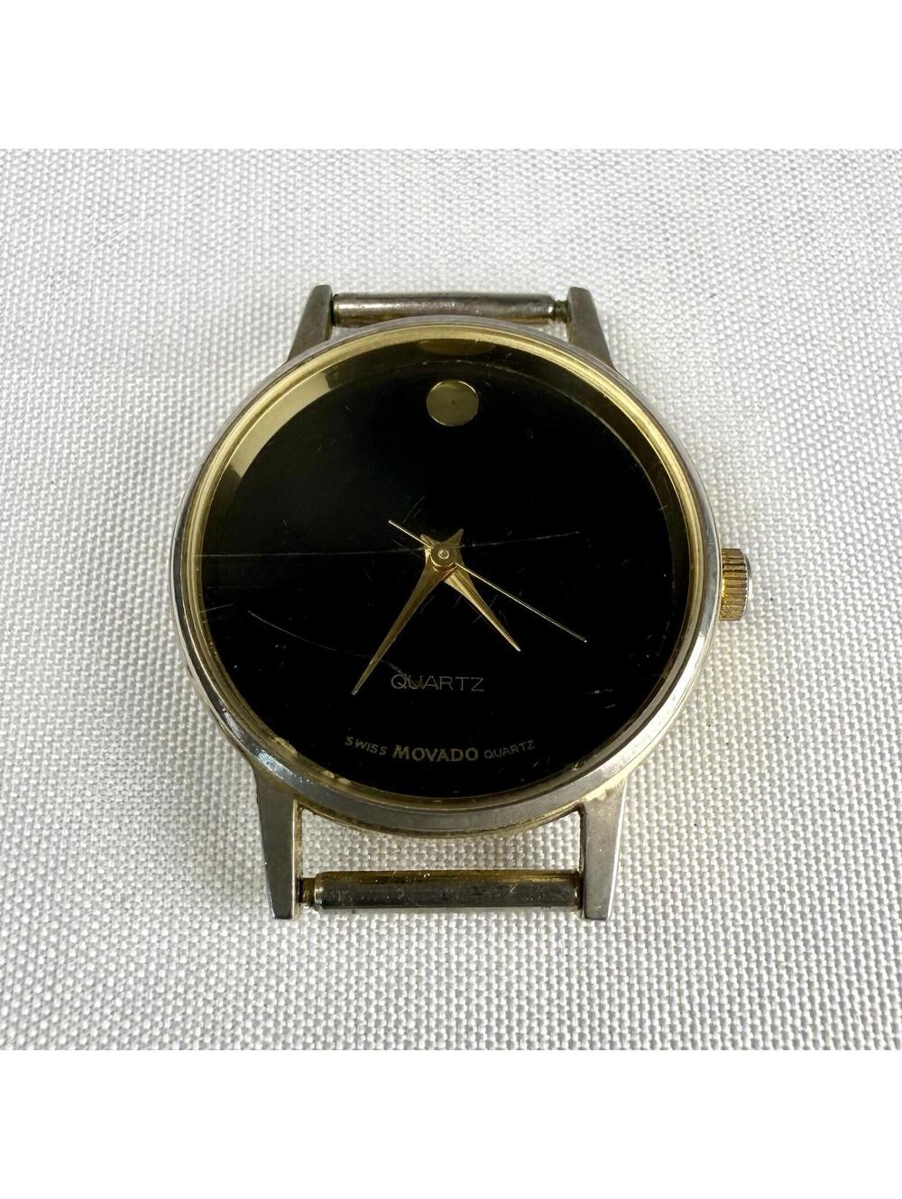 Movado Women's Watch Head Gold Silver Black Small Scratch